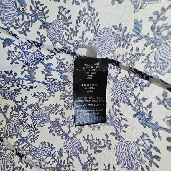 🇨🇵 Isabel Marant Etoile White & Blue Godrana Mini Dress - Picture 9 of 16
